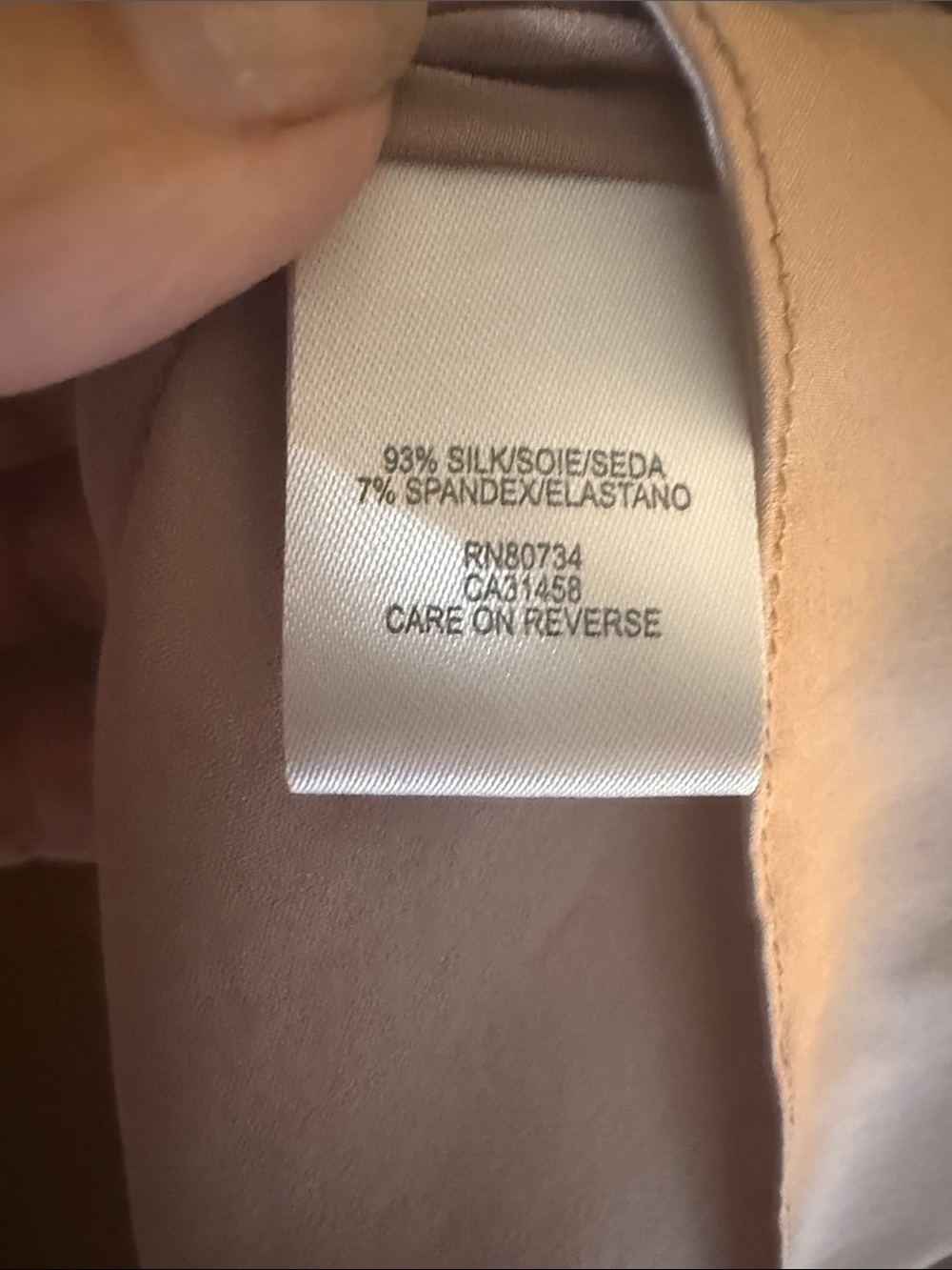 BCBGMaxAzria Satin Wrap Blouse in Champagne Beige - Picture 3 of 4